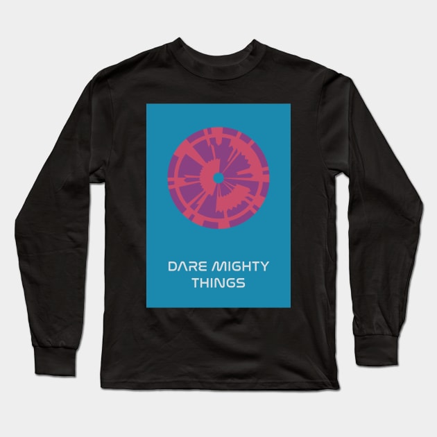 JPL/NASA Perseverance Parachute "Dare Mighty Things" Poster #3 Long Sleeve T-Shirt by Walford-Designs